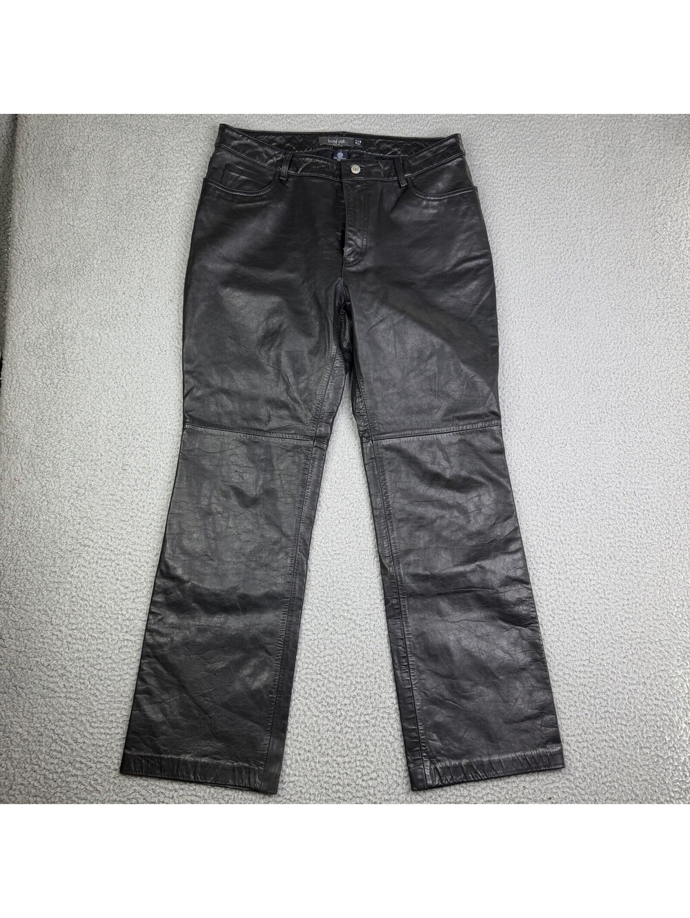 VTG Y2K GAP Leather Bootcut Pants Black Lined Women’s 14 (32W x 29L) Grunge Moto